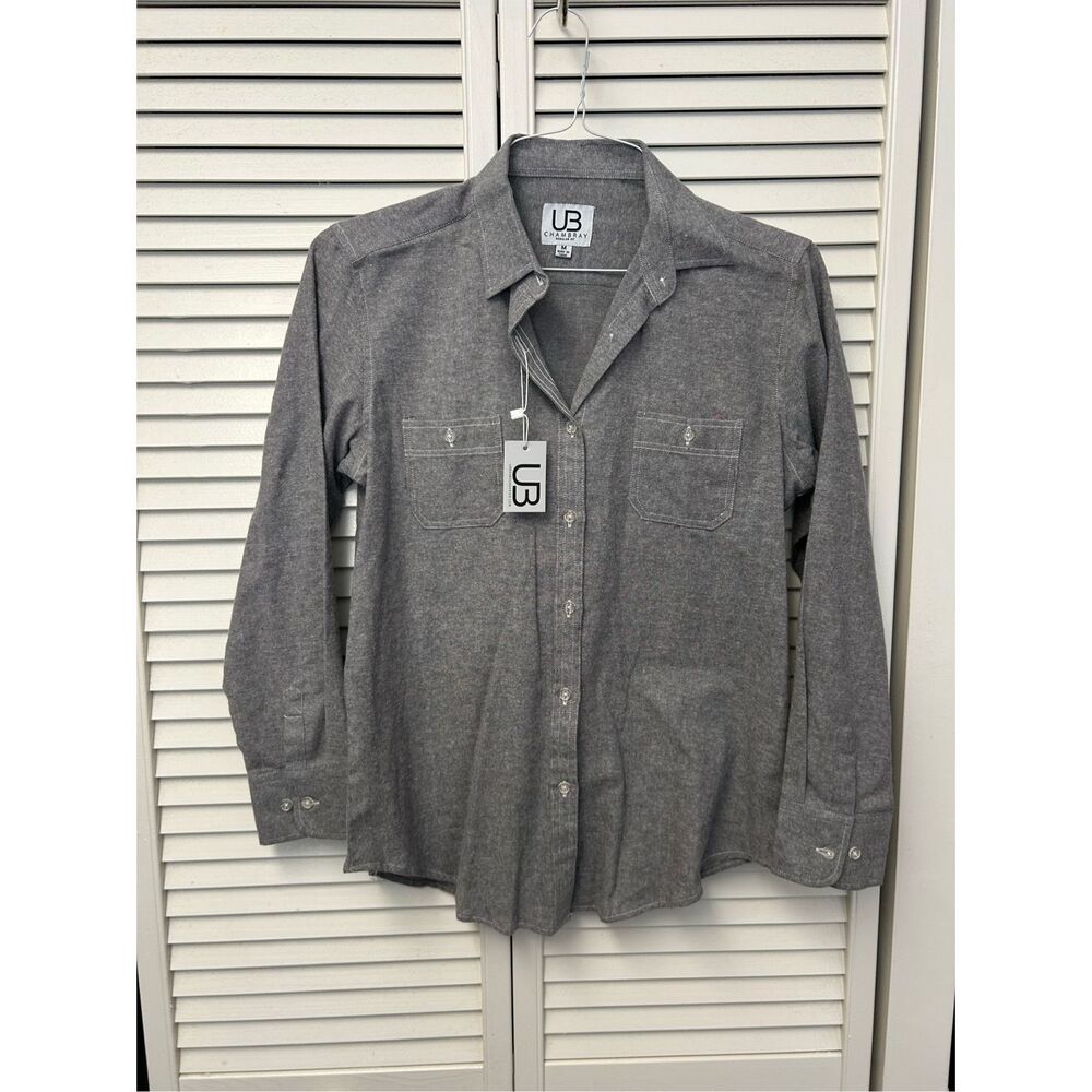 Urban Boundaries NWT Chambray Gray Button-Up Shirt, Sz Medium